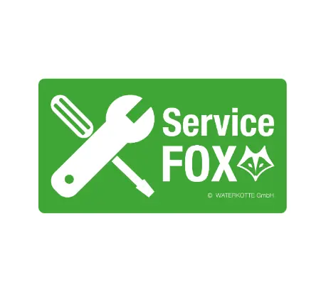 ServiceFOX Logo with fox and tool - Icon on green background